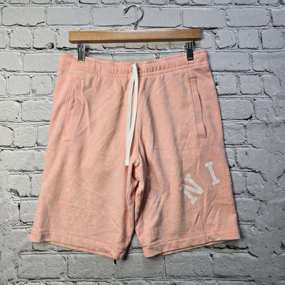 Nike Mens Bleached Coral Summit‎ White CE FT Wash Shorts 100% Cotton Size Small